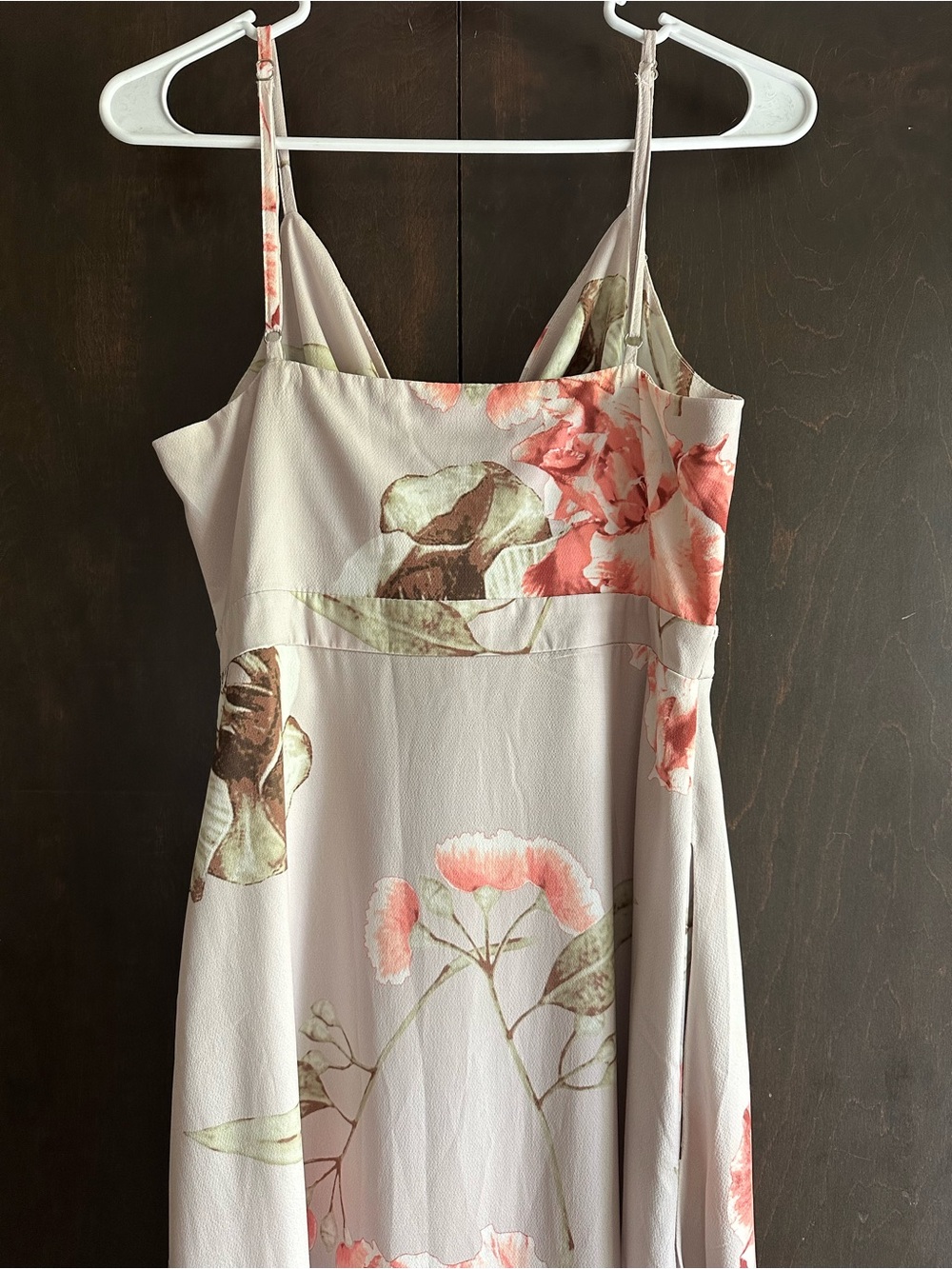 Hello Molly Floral Tie-Front Maxi Dress in Cream and Pink - Picture 8 of 8